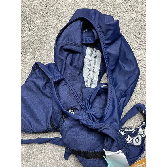 Kona Sol Medium Coverage One Piece Swim Suit Womens Size S Blue White - Picture 6 of 8